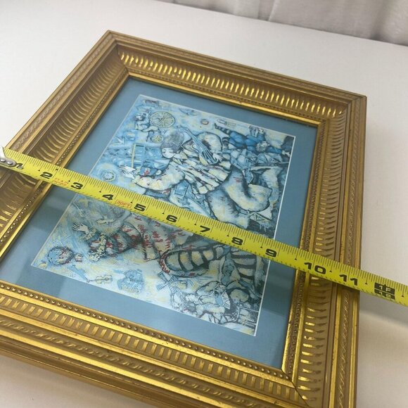 Michael Kachan Eiffel Song Framed Artwork Vintage 90s LIthograph Gold Frame - Picture 7 of 8